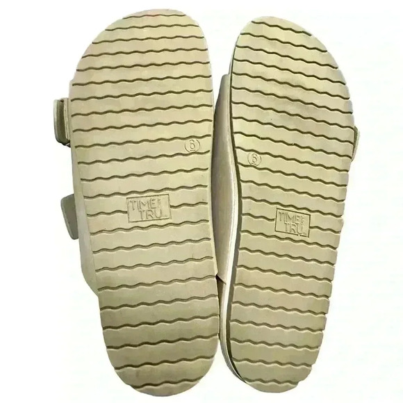 Time And Tru Women's Double Strap Buckled Slide Sandals in Taupe sz 6 - Picture 5 of 6